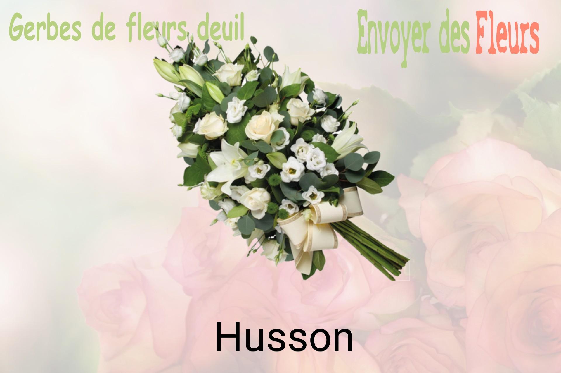 Gerbe de fleurs de deuil livrée à Husson